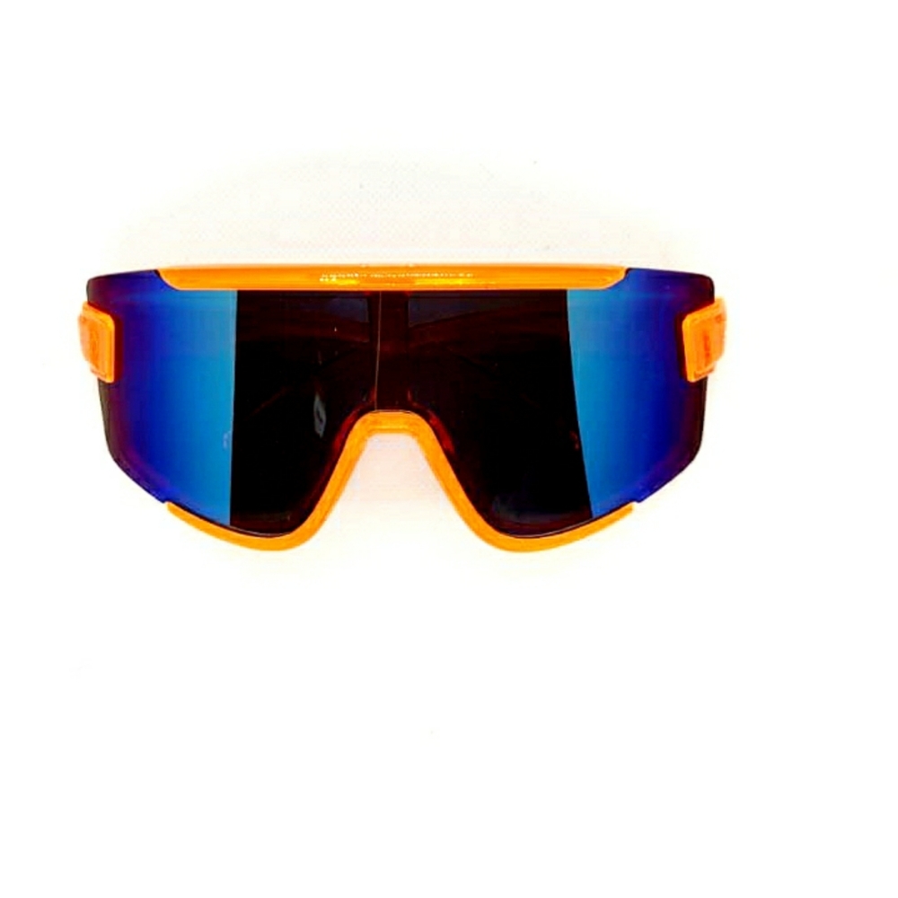 Orange sickle ski glasses